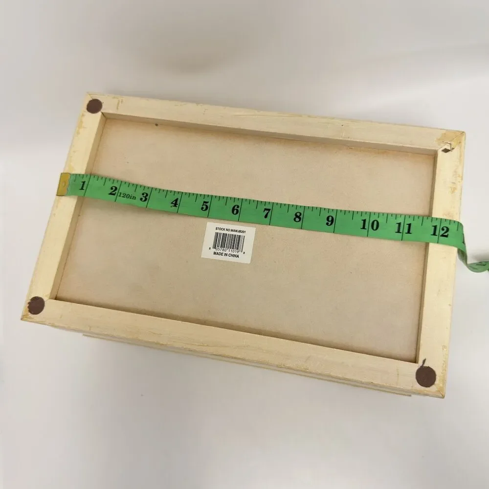 2-Tier Wooden Jewelry Organizer with Necklace Hooks, Mirror & Removable Tray